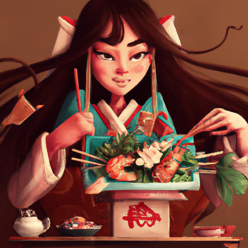 Fotos A mitologia japonesa e a culinaria tradicional