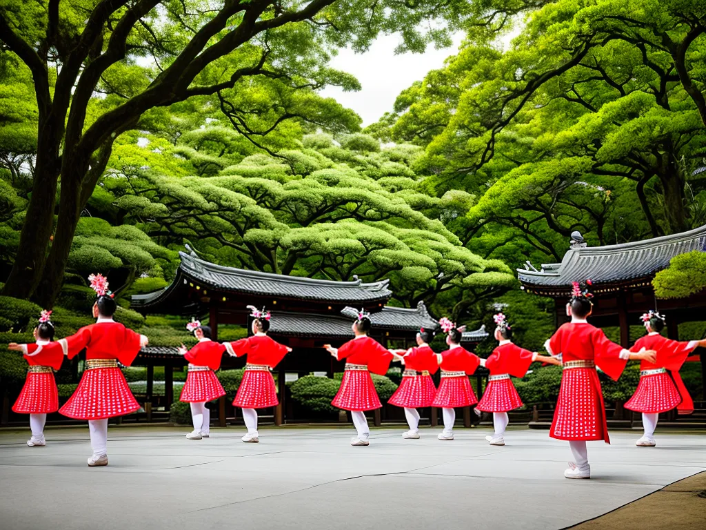 Fotos dancas religiosas japao tradicoes xintoistas budistas
