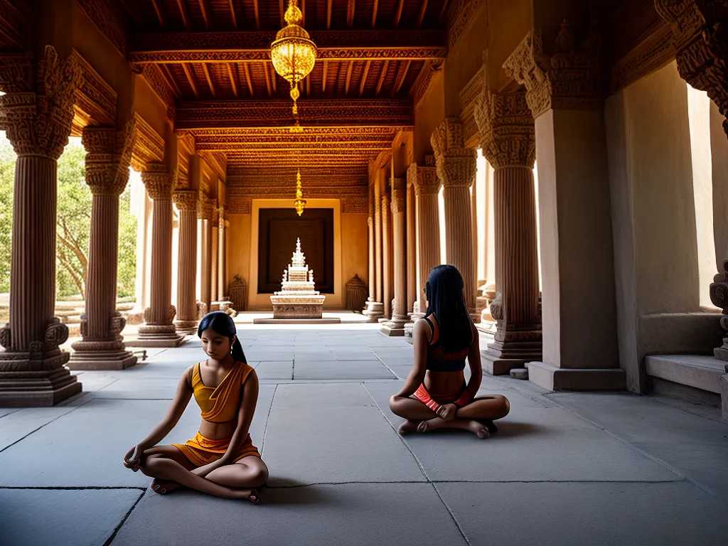 Natureza relacao entre templos meditacao e busca da iluminacao